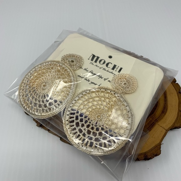 Mochi Earrings Crochet Hoop Pierced Dreamcatcher Boho - Picture 9 of 11